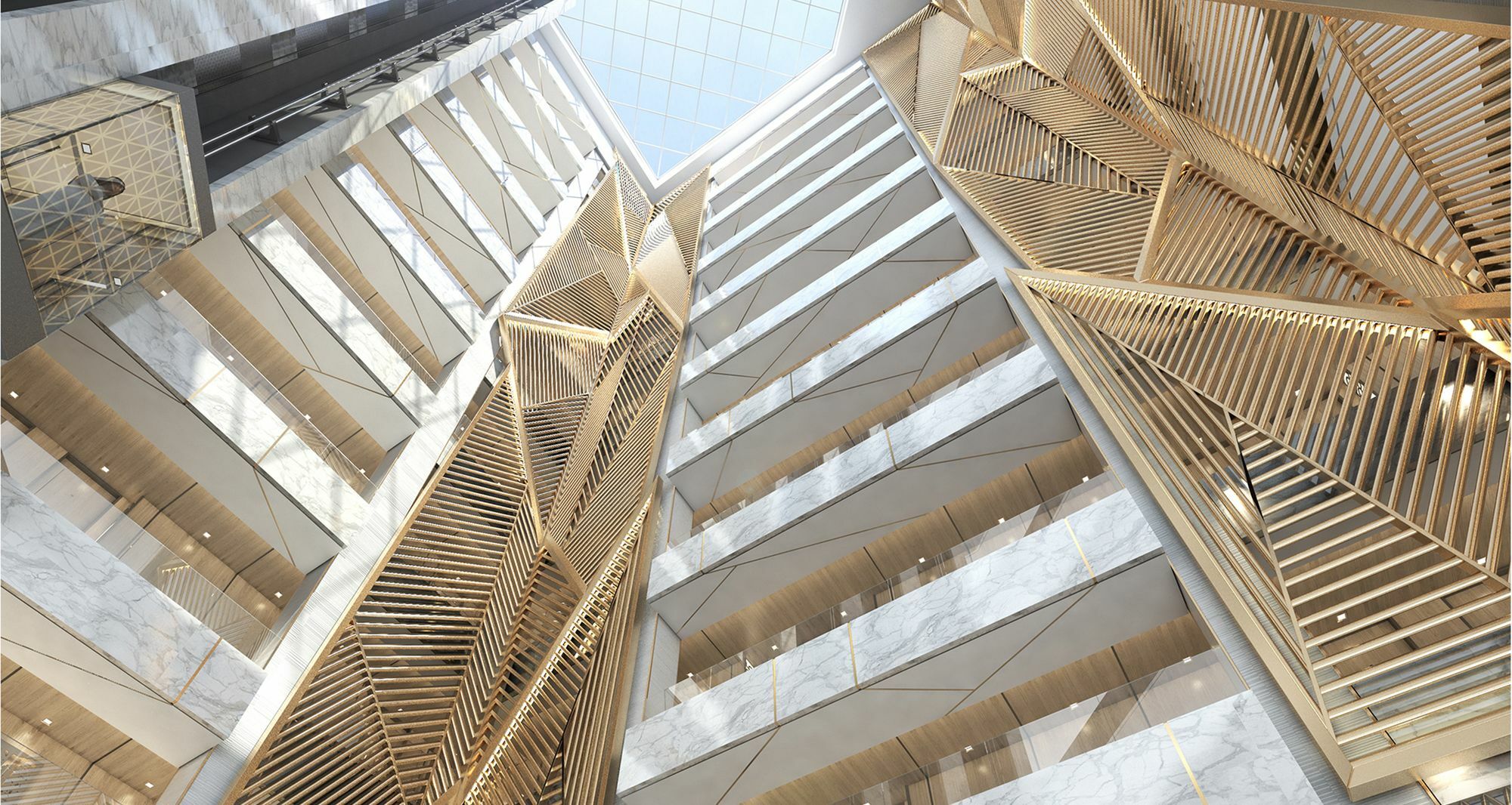 Al Bandar Rotana - Dubai Creek Hotel Exterior photo The staircase