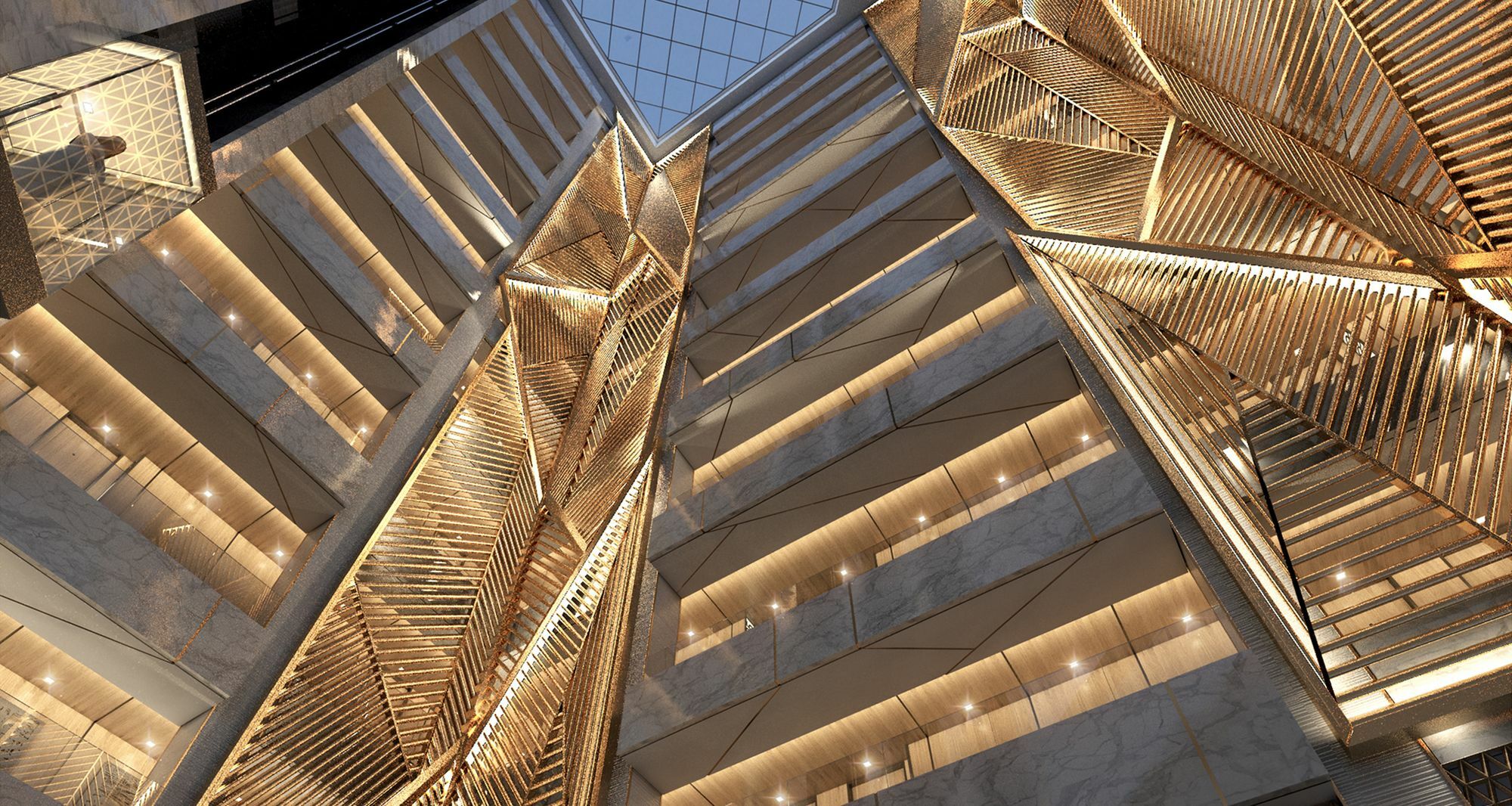 Al Bandar Rotana - Dubai Creek Hotel Exterior photo The staircase